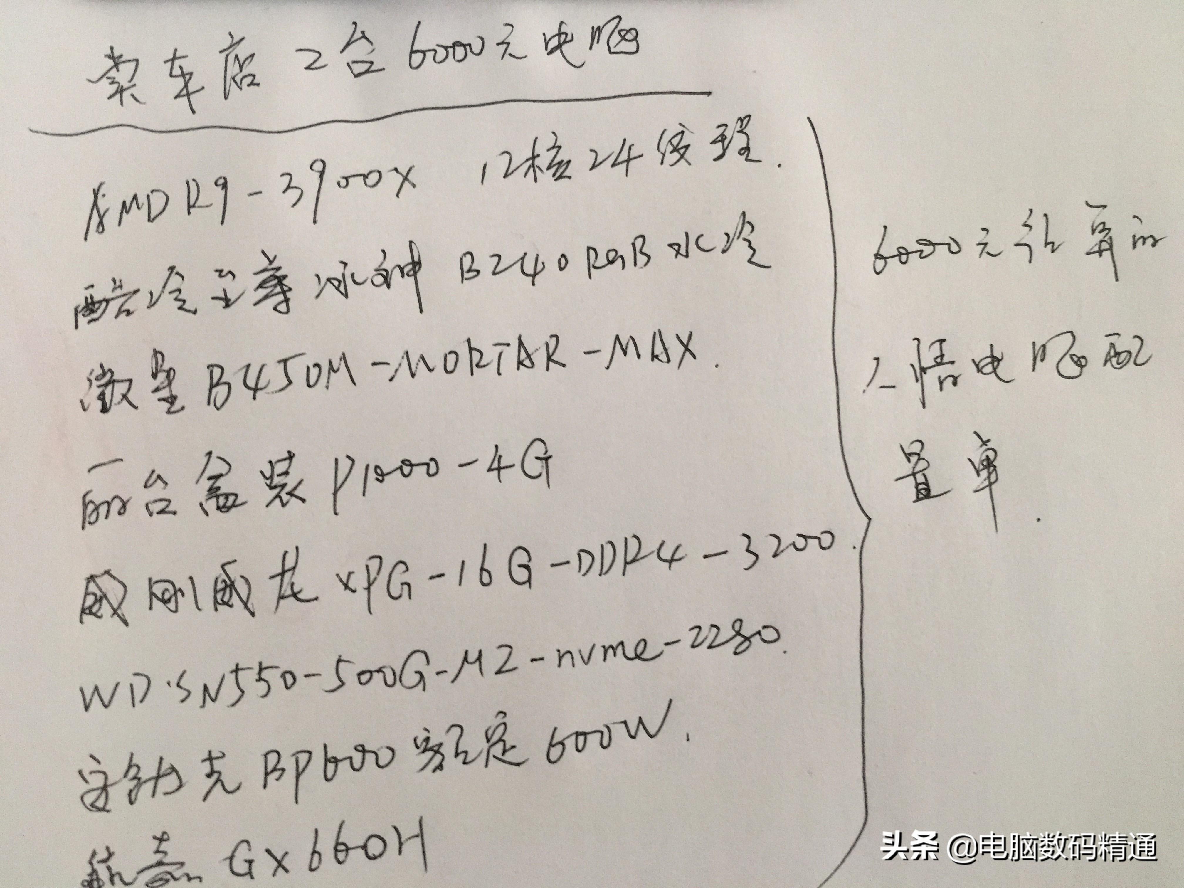 6000元良心組裝電腦配置單分享，都像這么收