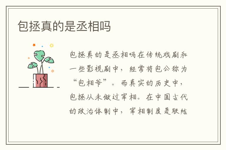 包拯真的是丞相嗎
