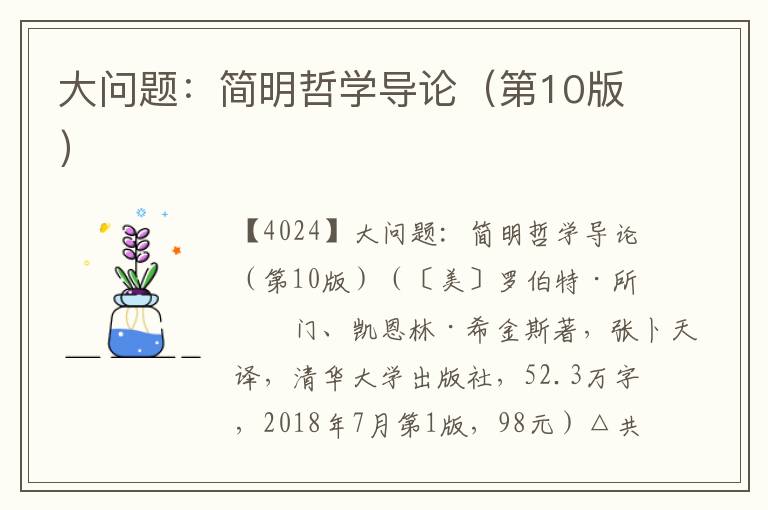 大問題：簡明哲學導論（第10版）