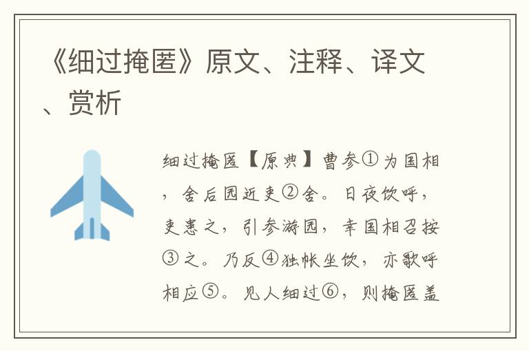 《細過掩匿》原文、注釋、譯文、賞析