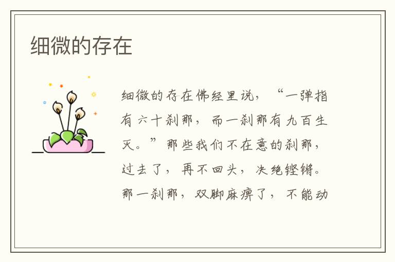 細微的存在