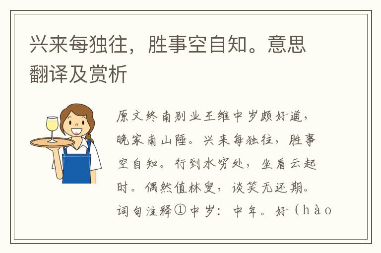 興來每獨往，勝事空自知。意思翻譯及賞析
