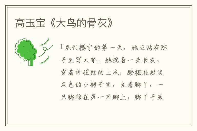 高玉寶《大鳥的骨灰》