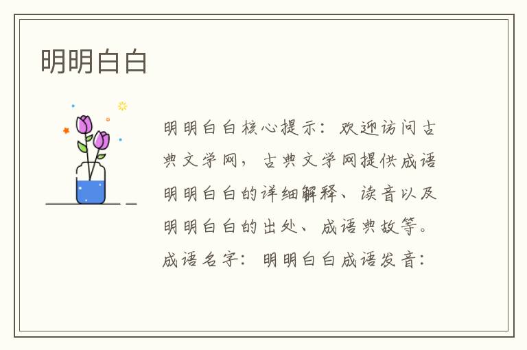 明明白白