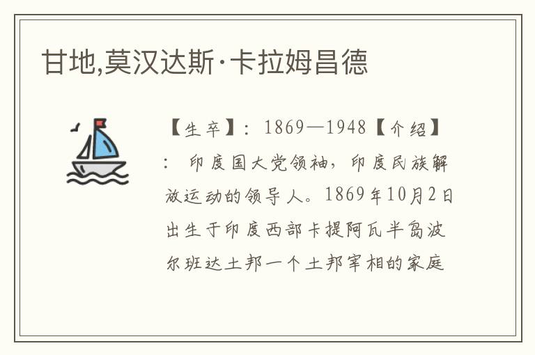 甘地,莫漢達斯·卡拉姆昌德