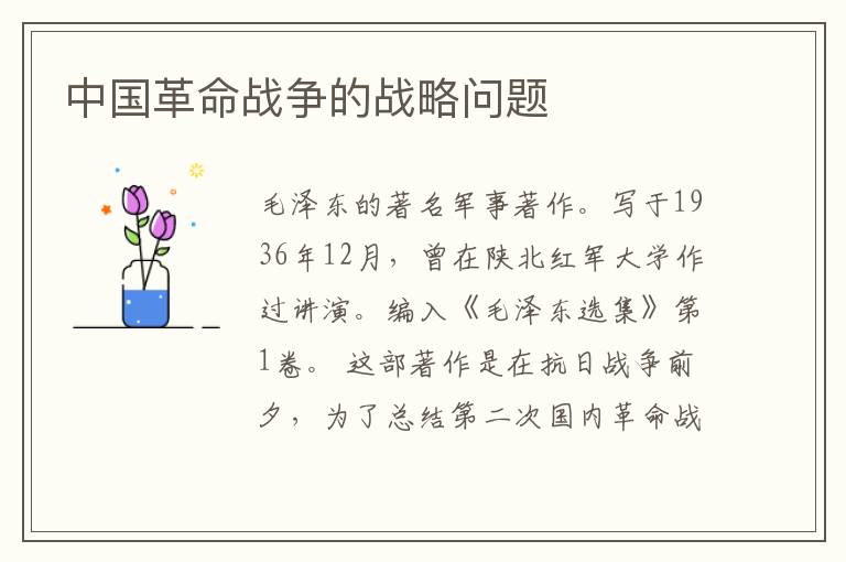 中國革命戰爭的戰略問題