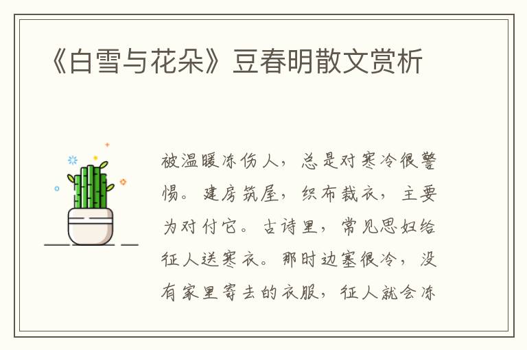 《白雪與花朵》豆春明散文賞析