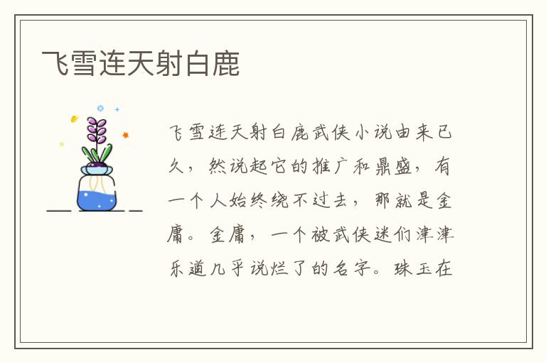 飛雪連天射白鹿