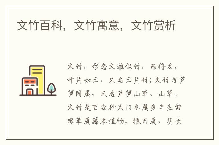 文竹百科，文竹寓意，文竹賞析