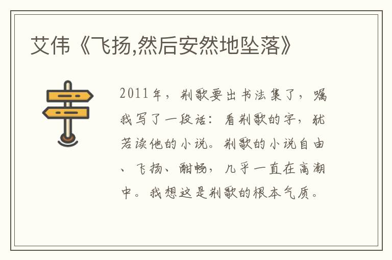 艾偉《飛揚,然后安然地墜落》