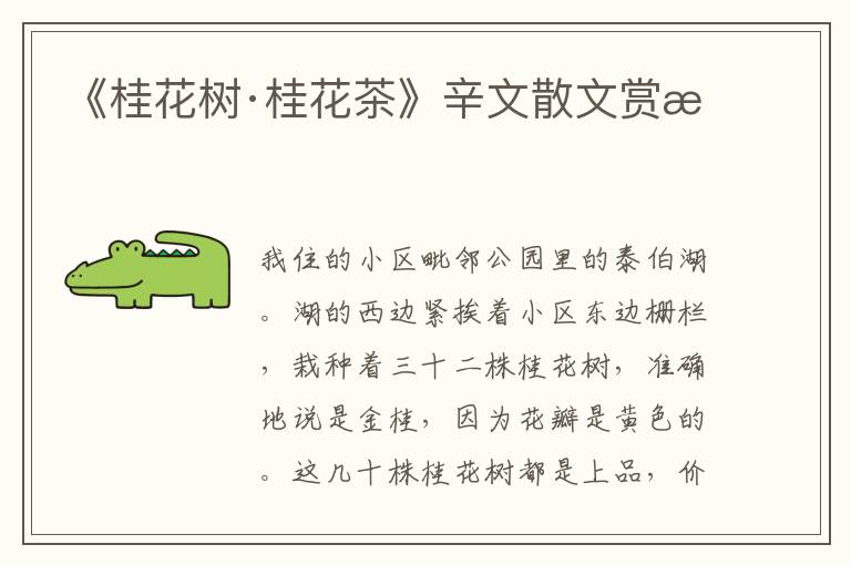 《桂花樹·桂花茶》辛文散文賞析