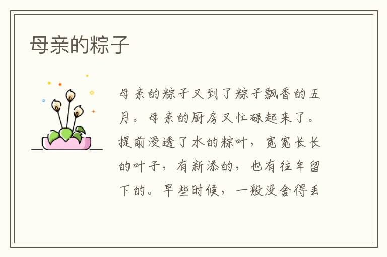 母親的粽子