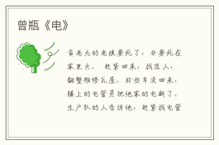 曾瓶《電》
