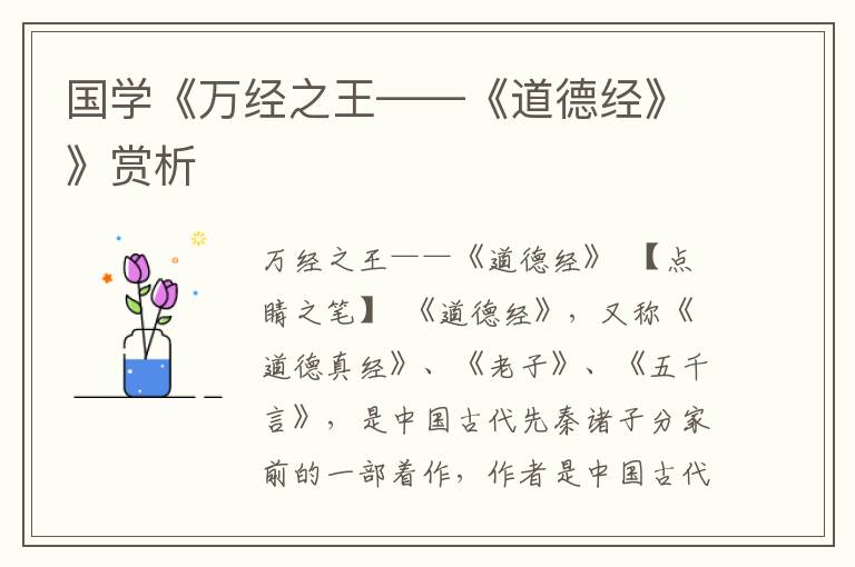 國學《萬經之王——《道德經》》賞析