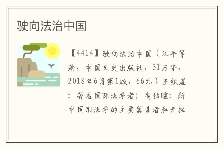 駛向法治中國
